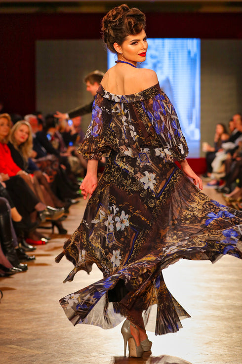 Rochie tull imprimat T-64